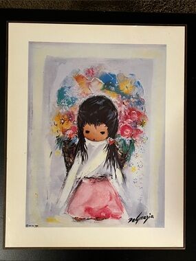 De Grazia “Floral Girl” Illustration 1964 MCM